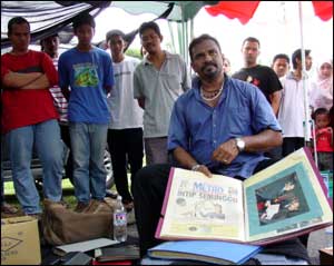 The man showed newspaper clippings about himself