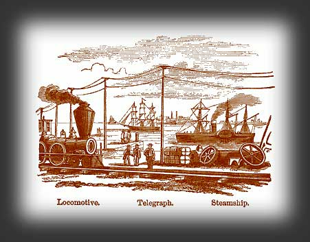 Telegraph, locomotive, steamship Telegraph, locomotive, steamship
