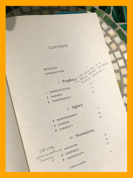 Photo of table of contents page